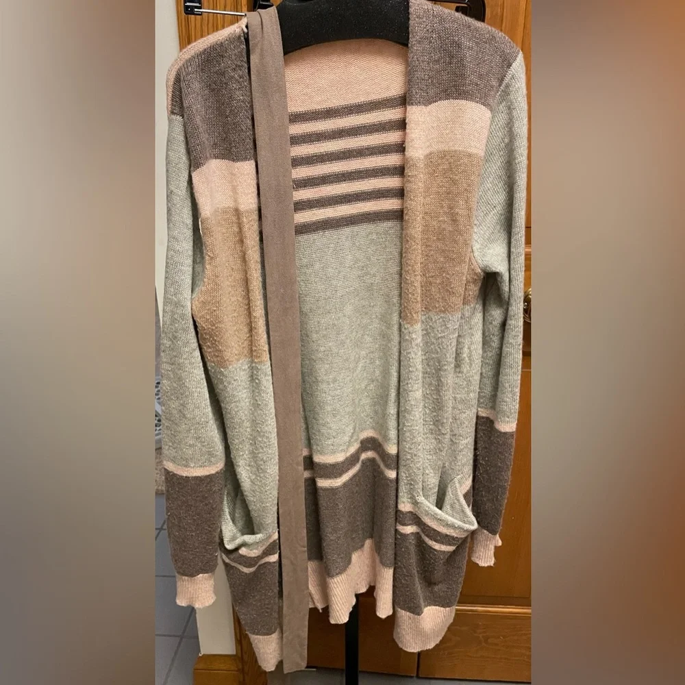 VGUC Mystree Long Multicolor Cardigan w/ Belt (Size: Medium) - Picture 1 of 7